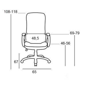 A9150 ΜΑΥΡΗ ΠΟΛΥΘΡΟΝΑ ΓΡΑΦΕΙΟΥ 65X67X46-108/56-118εκ.