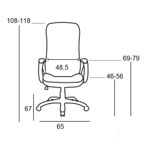 A9150 ΜΑΥΡΗ ΠΟΛΥΘΡΟΝΑ ΓΡΑΦΕΙΟΥ 65X67X46-108/56-118εκ.