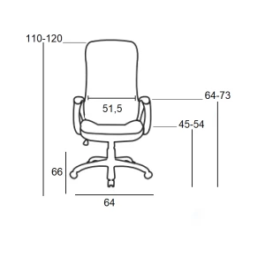 A3500 ΜΑΥΡΗ ΠΟΛΥΘΡΟΝΑ ΓΡΑΦΕΙΟΥ 64Χ66Χ45-110/54-120εκ.