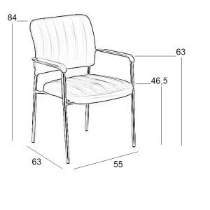OLIVER ΜΑΥΡΟ PU ΠΟΛ/ΝΑ ΧΡΩΜΙΟΥ 55X63X46.5-84εκ.