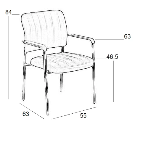 OLIVER ΜΑΥΡΟ PU ΠΟΛ/ΝΑ ΧΡΩΜΙΟΥ 55X63X46.5-84εκ.