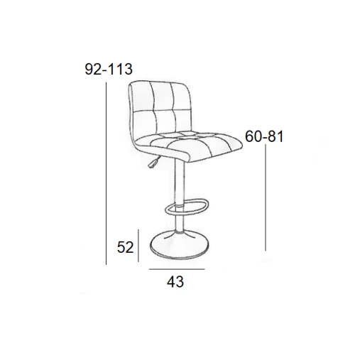 BAR40 ΜΑΥΡΟ PU(Σ2)ΣΚΑΜΠΟ ΜΕ ΑΜΟΡΤΙΣΕΡ 43X52X113εκ.