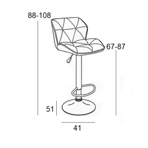 BAR86 MARGO ΣΚΑΜΠΟ ΜΑΥΡΟ PU(Σ2)ΜΕ ΑΜΟΡΤΙΣΕΡ 41Χ51Χ108εκ.