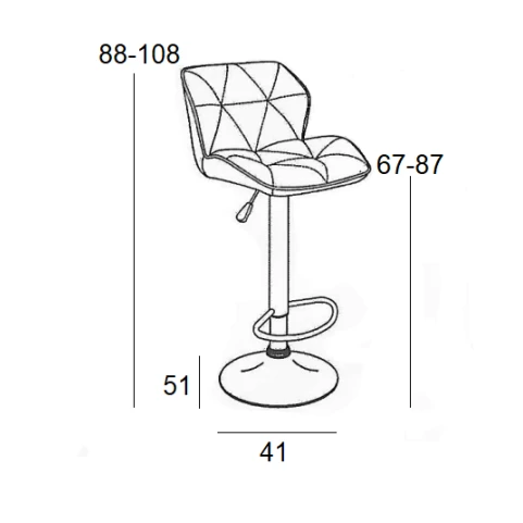 BAR86 MARGO ΣΚΑΜΠΟ ΜΑΥΡΟ PU(Σ2)ΜΕ ΑΜΟΡΤΙΣΕΡ 41Χ51Χ108εκ.