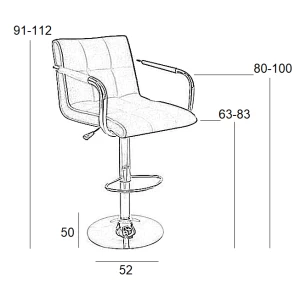 BAR54 ΜΑΥΡΟ PU(Σ2)ΣΚΑΜΠΟ ΜΕ ΑΜΟΡΤΙΣΕΡ 52X50X112εκ.