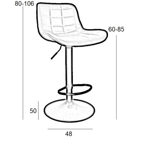 BAR94 GREY PU(Σ2)ΣKAMΠO ΜΕ ΑΜΟΡΤΙΣΕΡ 48Χ50Χ106εκ.