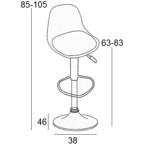 Σκαμπό Μπάρ 2τμχ Bar88 Black/Grey Ύφασμα 38x46x105εκ.