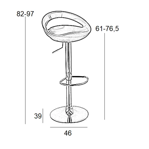 BAR18 ΜΑΥΡΟ ABS(Σ2)ΣΚΑΜΠΟ ΜΕ ΑΜΟΡΤΙΣΕΡ 46X39X97εκ.