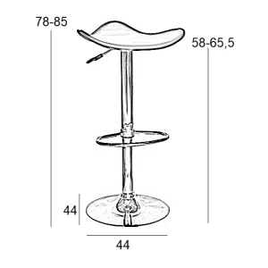 BAR5 ΜΑΥΡΟ PVC(Σ2)ΣΚΑΜΠΟ ΜΕ ΑΜΟΡΤΙΣΕΡ 44Χ44Χ85εκ.