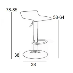 BAR3 ΜΑΥΡΟ PVC(Σ2)ΣΚΑΜΠΟ ΜΕ ΑΜΟΡΤΙΣΕΡ 38X38X85εκ.