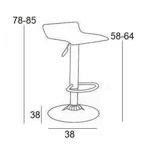 BAR3 ΜΑΥΡΟ PVC(Σ2)ΣΚΑΜΠΟ ΜΕ ΑΜΟΡΤΙΣΕΡ 38X38X85εκ.