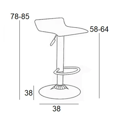BAR3 ΜΑΥΡΟ PVC(Σ2)ΣΚΑΜΠΟ ΜΕ ΑΜΟΡΤΙΣΕΡ 38X38X85εκ.