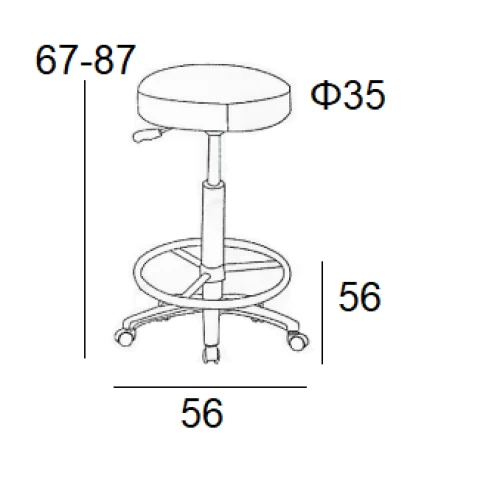 Σκαμπό Μπάρ 2τμχ ST100 Μαύρο Pu 56x56x87εκ.