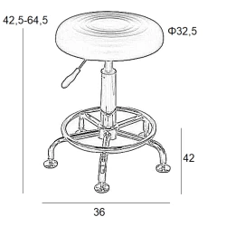 BAR71 ΜΑΥΡΟ PU(Σ2)ΣΚΑΜΠΟ ΜΕ ΑΜΟΡΤΙΣΕΡ 36X42X64.5εκ.