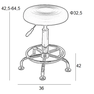 BAR71 ΜΑΥΡΟ PU(Σ2)ΣΚΑΜΠΟ ΜΕ ΑΜΟΡΤΙΣΕΡ 36X42X64.5εκ.