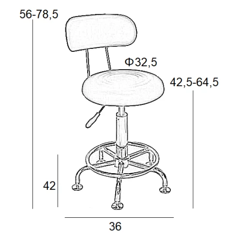 BAR73 ΜΑΥΡΟ PU(Σ2)ΣΚΑΜΠΟ ΜΕ ΑΜΟΡΤΙΣΕΡ 36Χ42Χ78.5εκ.