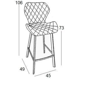 MARTIN ΜΑΥΡΟ ΥΦΑΣΜΑ(Σ2)73εκ.ΣΚΑΜΠΟ ΜΕΤΑΛΛΙΚΟ 45X49X73-106εκ.