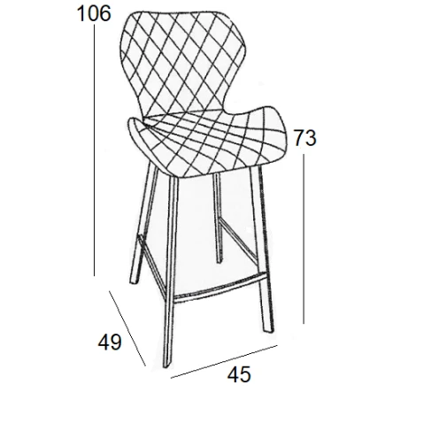 MARTIN ΜΑΥΡΟ ΥΦΑΣΜΑ(Σ2)73εκ.ΣΚΑΜΠΟ ΜΕΤΑΛΛΙΚΟ 45X49X73-106εκ.