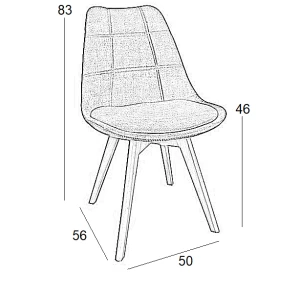 Καρέκλα Τραπεζαρίας Ξύλινη 4τμχ Bianca Black Ύφασμα 50x56x46-83εκ.