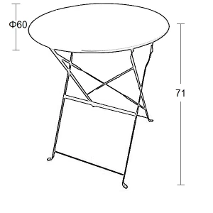 ALMA Φ60Χ71εκ. ΑΝΘΡΑΚΙ ΤΡΑΠΕΖΙ ΜΕΤΑΛΛΙΚΟ ΠΤΥΣ/ΝΟ