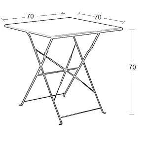 ALMA 70Χ70Χ70εκ. ΑΝΘΡΑΚΙ ΤΡΑΠΕΖΙ ΜΕΤΑΛΛΙΚΟ ΠΤΥΣ/ΝΟ