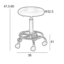 BAR70 ΜΑΥΡΟ PU(Σ2)ΣΚΑΜΠΟ ΜΕ ΑΜΟΡΤ. ΤΡΟΧΗΛΑΤΟ 36X41X60εκ.