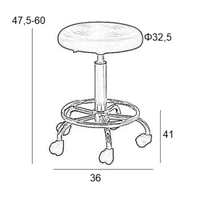 Σκαμπό Μπάρ 2τμχ Bar70 Μαύρο Pu 36x41x60εκ.