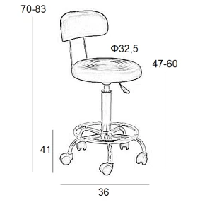 BAR72 ΛΕΥΚΟ PU(Σ2)ΣΚΑΜΠΟ ΜΕ ΑΜΟΡΤ. ΤΡΟΧΗΛΑΤΟ 36Χ41Χ83εκ.