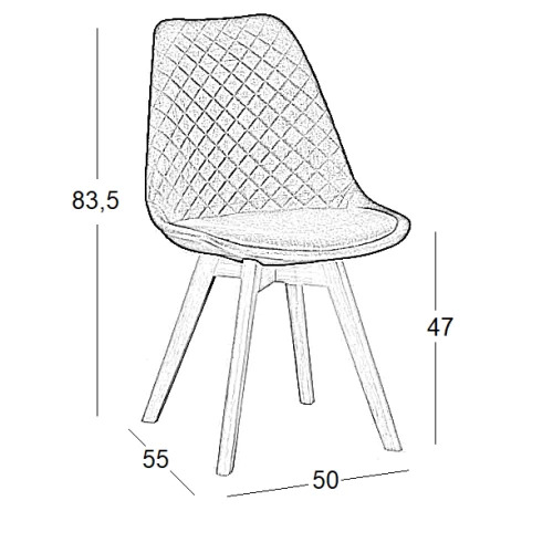 BIANCA S GREY ΥΦΑΣΜΑ(Σ4)ΚΑΡΕΚΛΑ 50Χ55Χ47-83.5εκ.