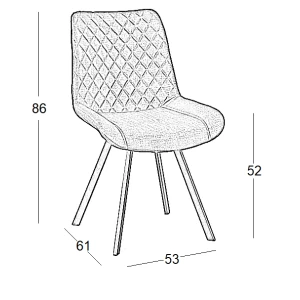ALESIA S GREY ΥΦΑΣΜΑ ΚΑΡΕΚΛΑ ΜΕΤΑΛΛΙΚΗ 53X61X86εκ.