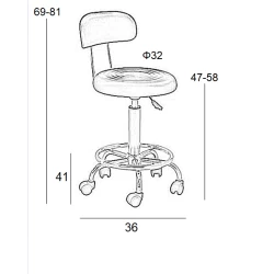 BAR72 ΜΑΥΡΟ PU(Σ2)ΣΚΑΜΠΟ ΜΕ ΑΜΟΡΤ. ΤΡΟΧΗΛΑΤΟ 36Χ41Χ81εκ.