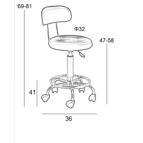 Σκαμπό Μπάρ 2τμχ Bar72 Μαύρο Pu 36x41x81εκ.