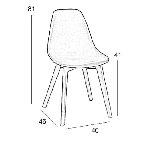 Καρέκλα Τραπεζαρίας Ξύλινη 4τμχ Loft Plus Λευκό PP 46x46x41-81εκ.