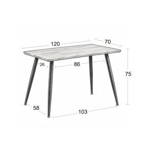 DALAS SONOMA 120Χ70Χ75εκ.ΤΡΑΠΕΖΙ