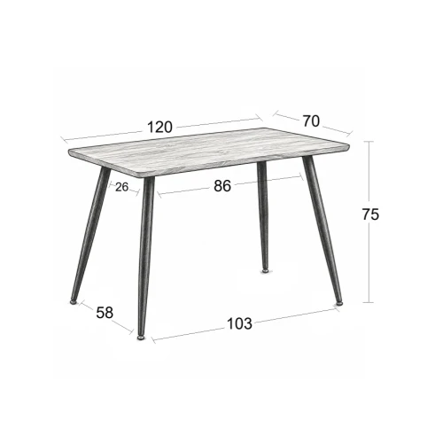 DALAS SONOMA 120Χ70Χ75εκ.ΤΡΑΠΕΖΙ