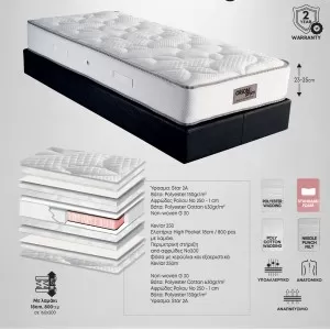 Στρώμα Ύπνου i-Pocket High Star ανατομικό Medium Σκληρότητας 120 x 200 x 23/25 εκ.
