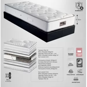 Στρώμα Ύπνου i-Bonnell Star Ορθοπεδικό Medium Σκληρότητας 130 x 200 x 21/23 εκ.