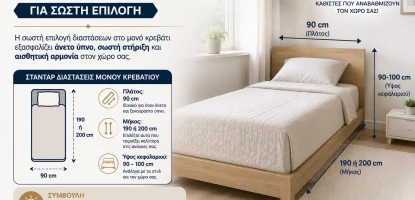Διαστάσεις μονού κρεβατιού για σωστή επιλογή