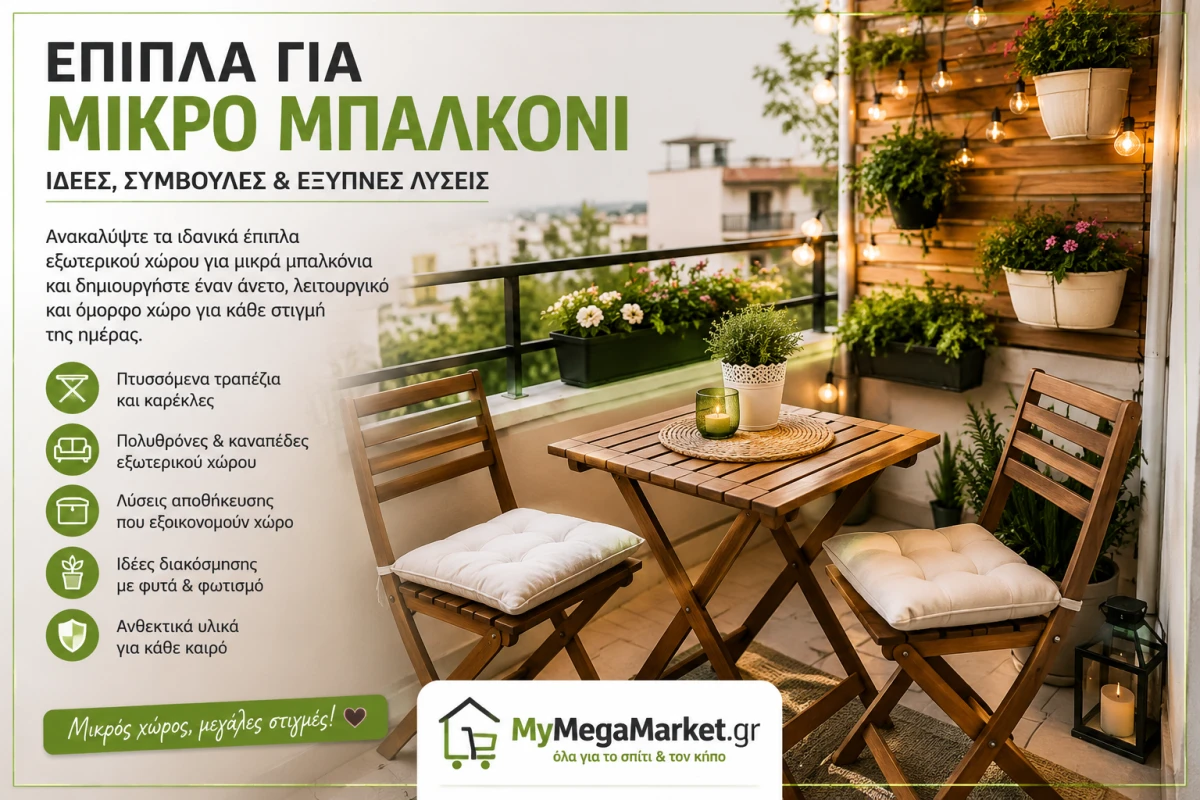 Έπιπλα για Μικρό Μπαλκόνι: Ιδέες, Συμβουλές & Έξυπνες Λύσεις