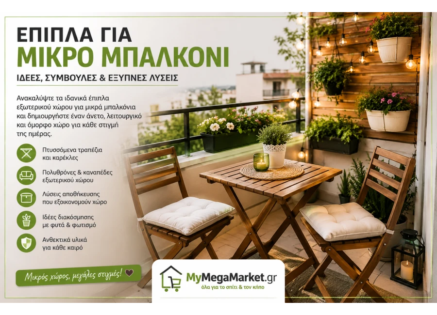 Έπιπλα για Μικρό Μπαλκόνι: Ιδέες, Συμβουλές & Έξυπνες Λύσεις