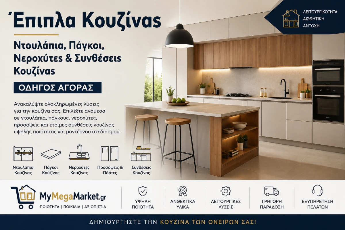 Έπιπλα Κουζίνας | Ντουλάπια, Πάγκοι, Νεροχύτες & Συνθέσεις Κουζίνας | Οδηγός Αγοράς
