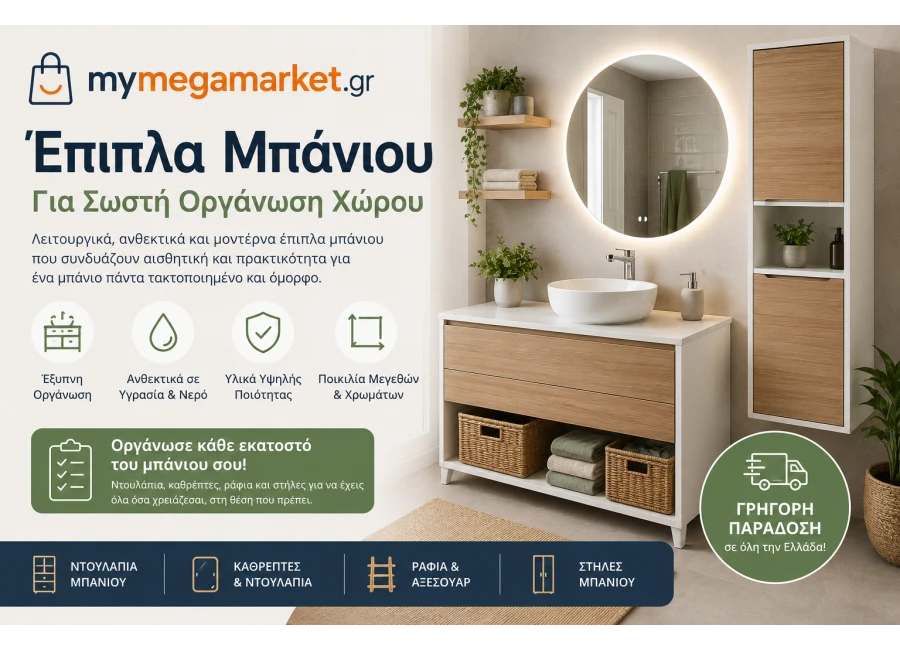 Έπιπλα μπάνιου για σωστή οργάνωση χώρου