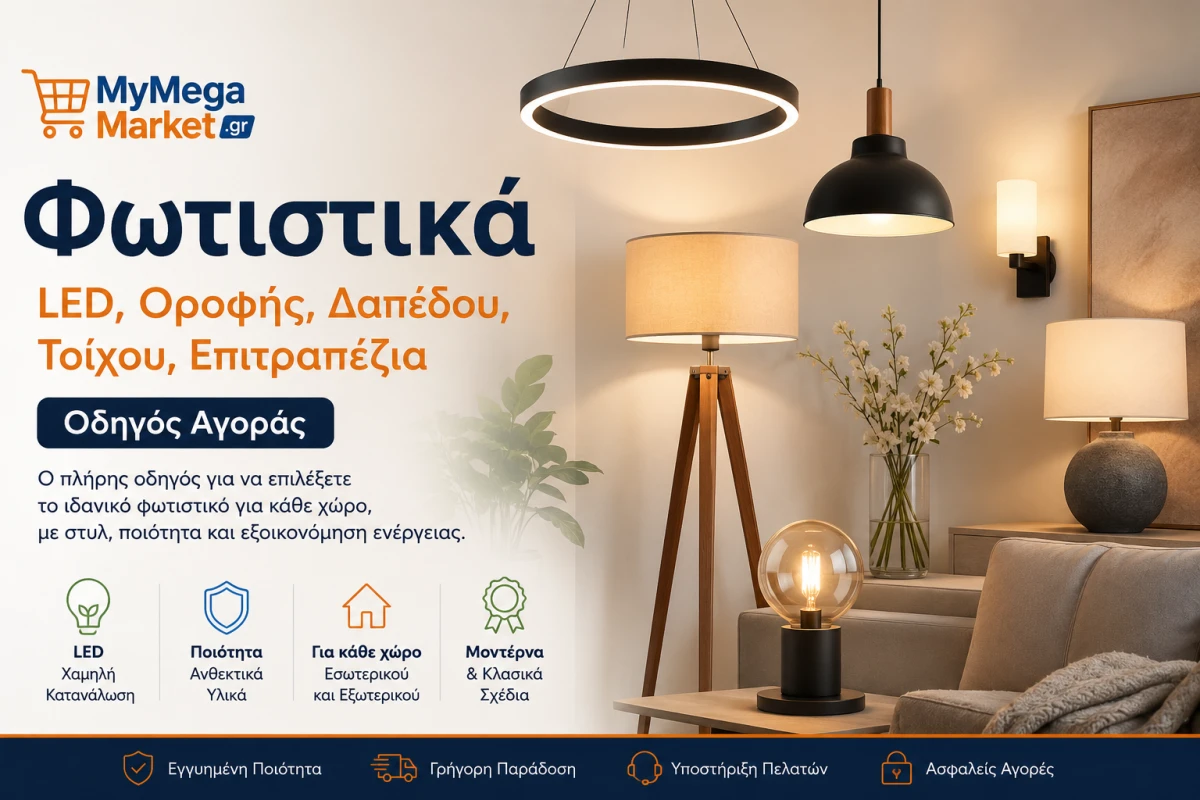 Φωτιστικά | LED, Οροφής, Δαπέδου, Τοίχου, Επιτραπέζια - Οδηγός Αγοράς