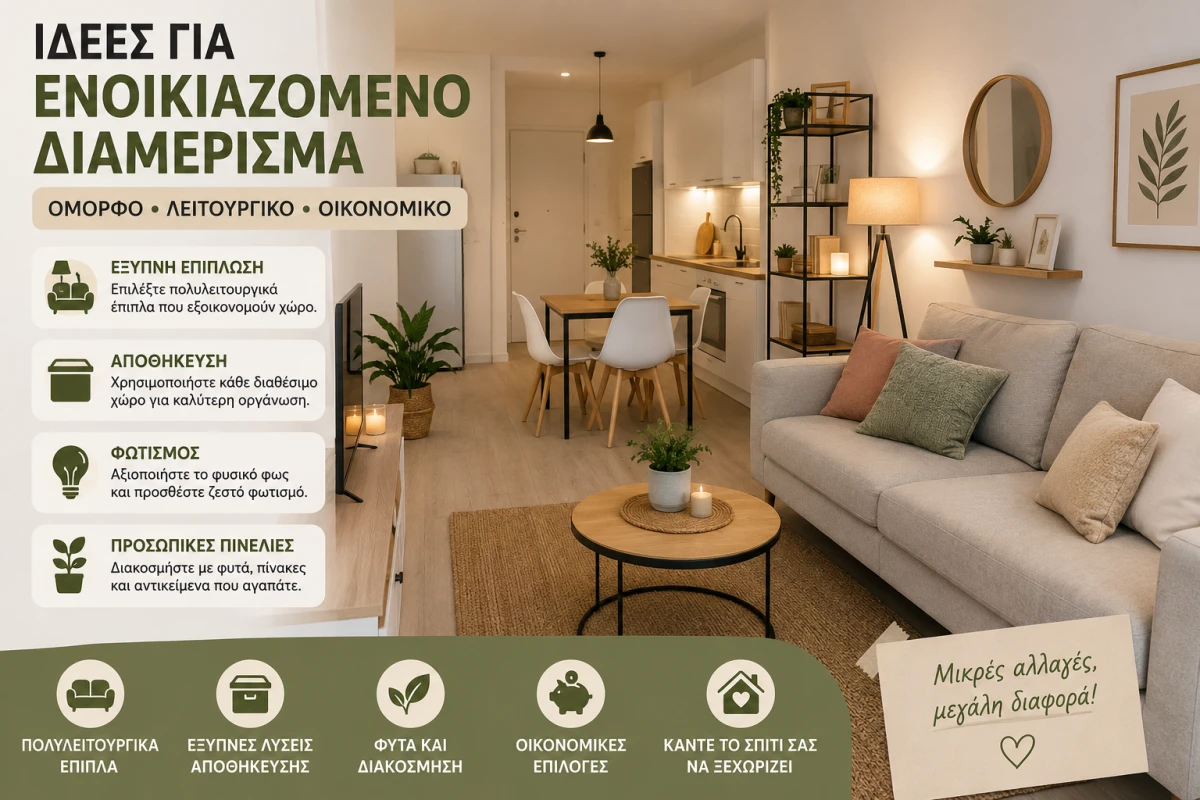 Ιδέες για Ενοικιαζόμενο Διαμέρισμα | Έξυπνη Διακόσμηση & Λειτουργικές Λύσεις