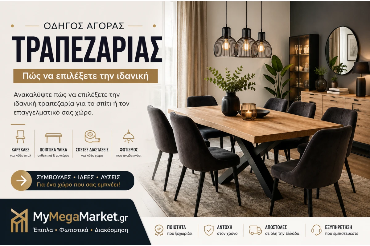 Οδηγός Αγοράς Τραπεζαρίας | Πώς να Επιλέξετε την Ιδανική Τραπεζαρία