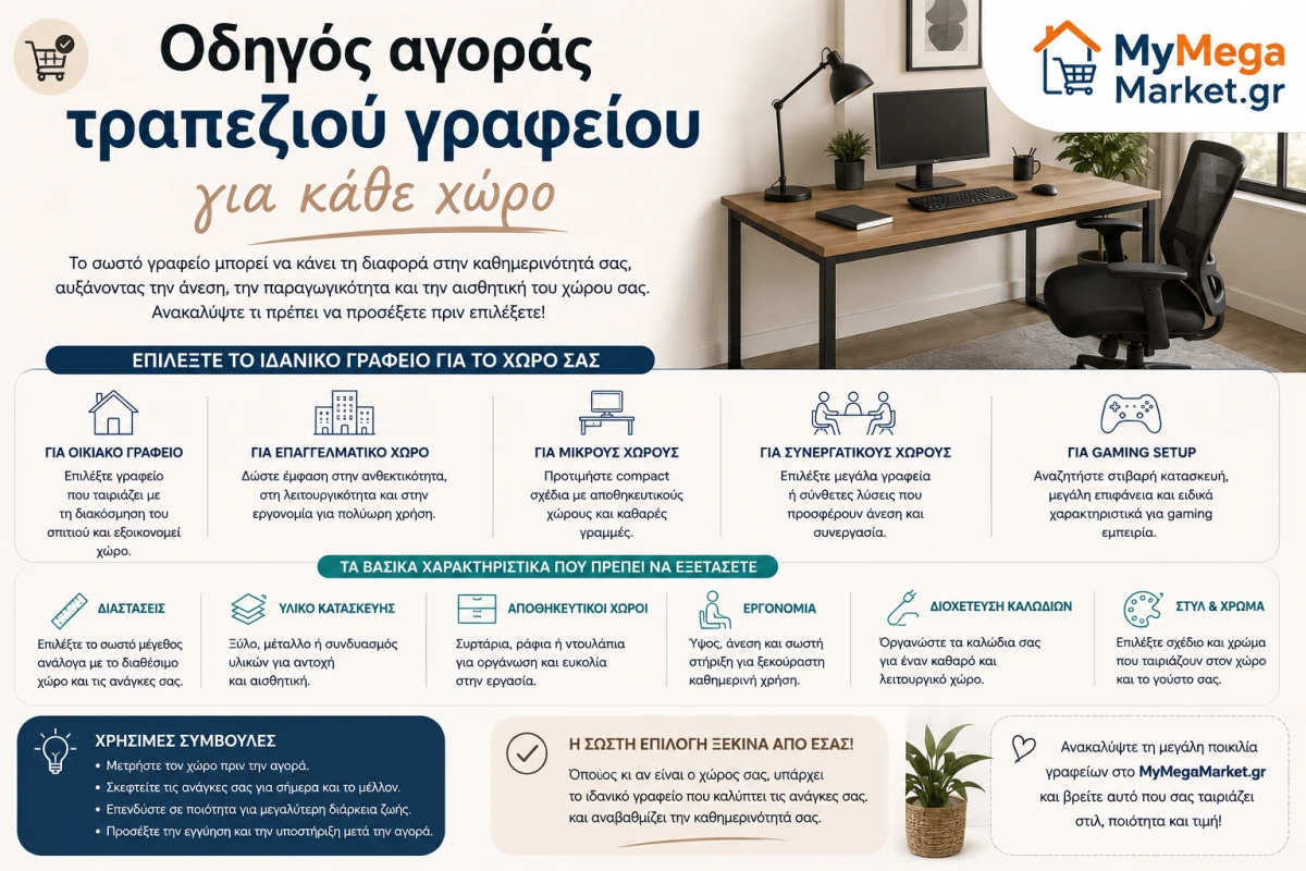 Οδηγός αγοράς τραπεζιού γραφείου για κάθε χώρο