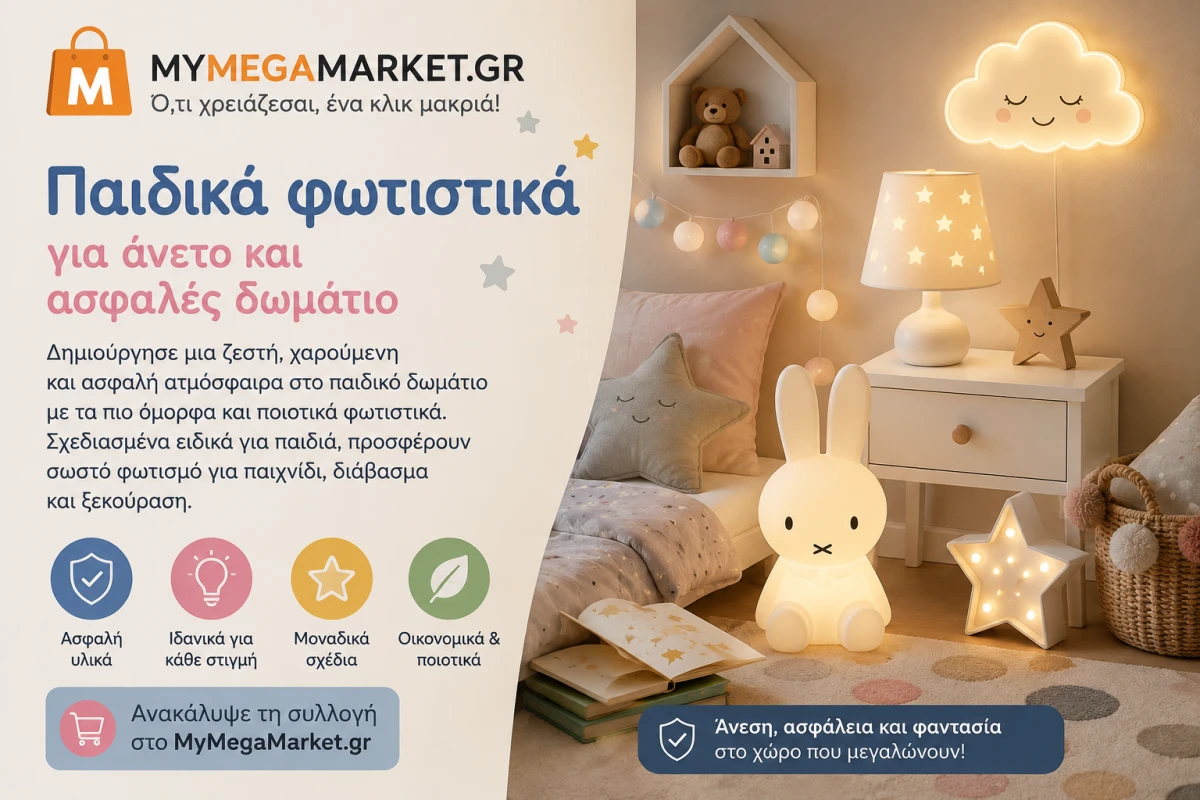 Παιδικά φωτιστικά για άνετο και ασφαλές δωμάτιο