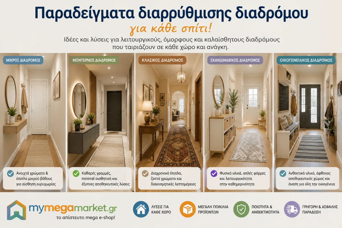 Παραδείγματα διαρρύθμισης διαδρόμου για κάθε σπίτι