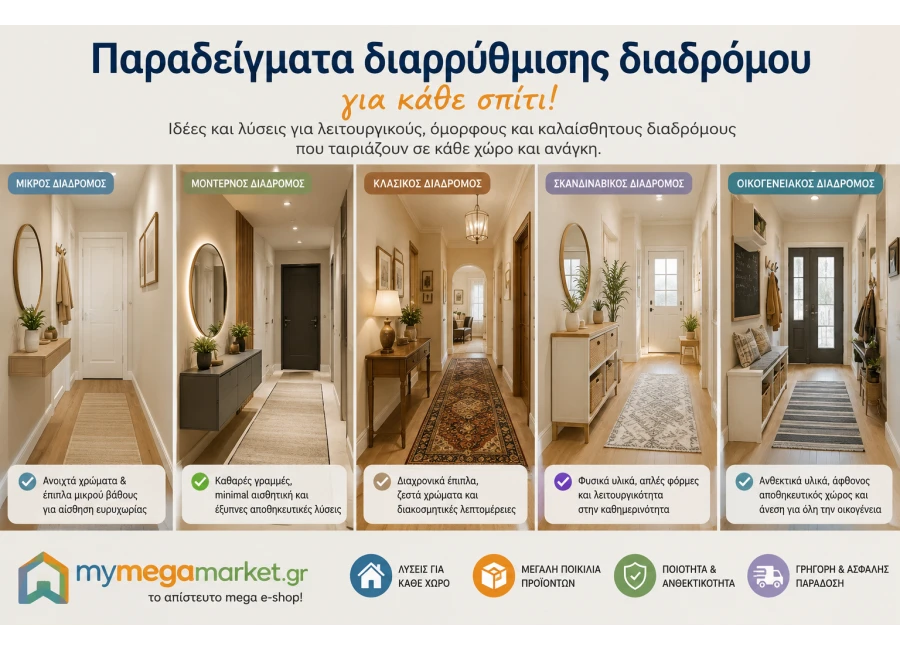 Παραδείγματα διαρρύθμισης διαδρόμου για κάθε σπίτι
