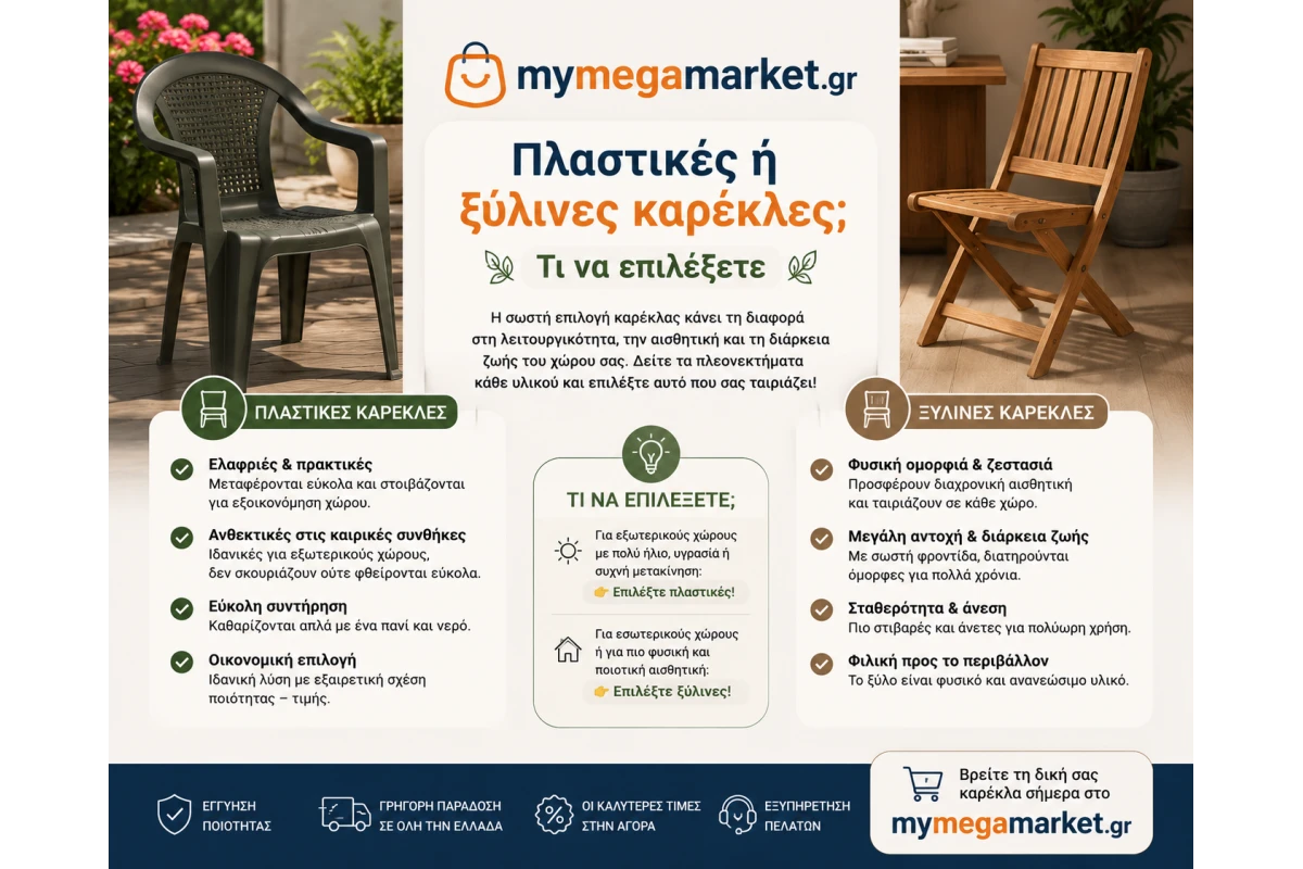 Πλαστικές ή ξύλινες καρέκλες; Τι να επιλέξετε